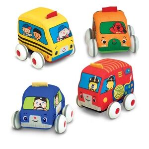 Melissa & Doug Soft Toy Vehicle Set - Yellow, Orange, Blue, Red